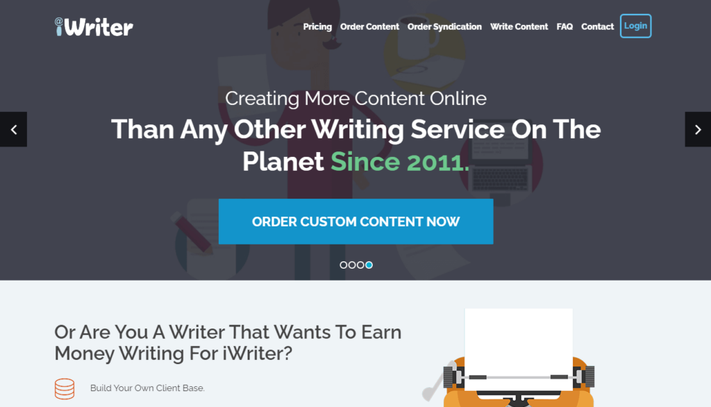 iWriter homepage