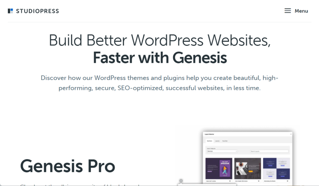 Build better WordPress websites, faster with Genesis