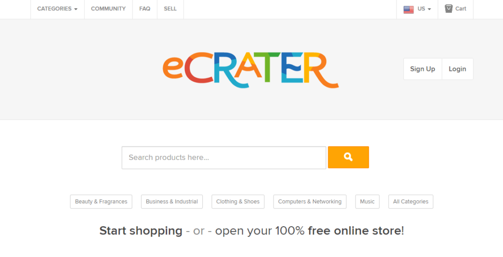 eCrater - An online marketplace, get a free online store 